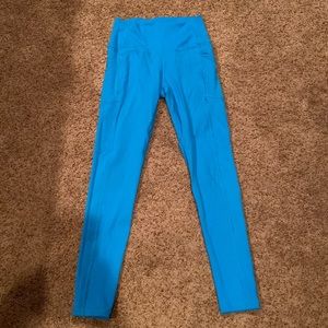 Buffbunny good used condition blue full length leggings w pockets